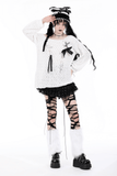 Gothic Mini Skirt with Lace Trim and Cross Embellishment