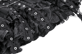 Gothic Mini Skirt with Lace Trim and Cross Embellishment