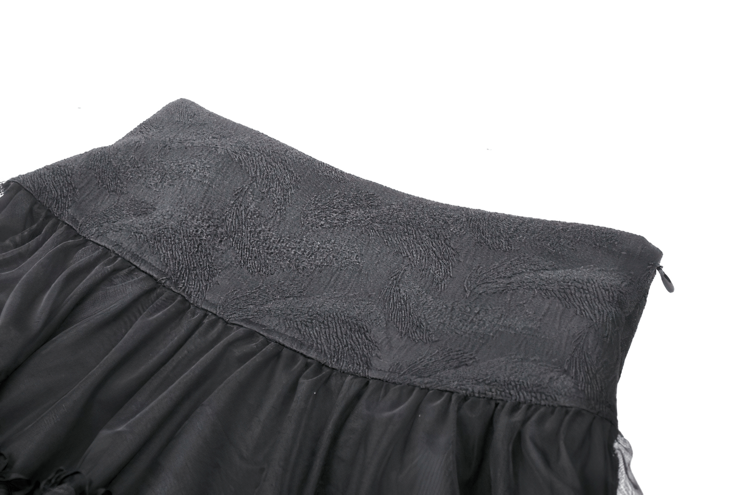 Gothic Mini Skirt with Lace Trim and Cross Embellishment