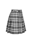 Gothic Mini Skirt with Pleats in Black and White Plaid
