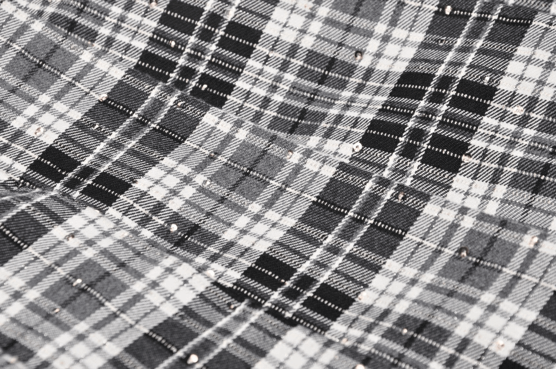Gothic Mini Skirt with Pleats in Black and White Plaid