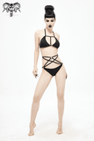 Gothic Pentagram Bikini: Black Set / Adjustable Straps