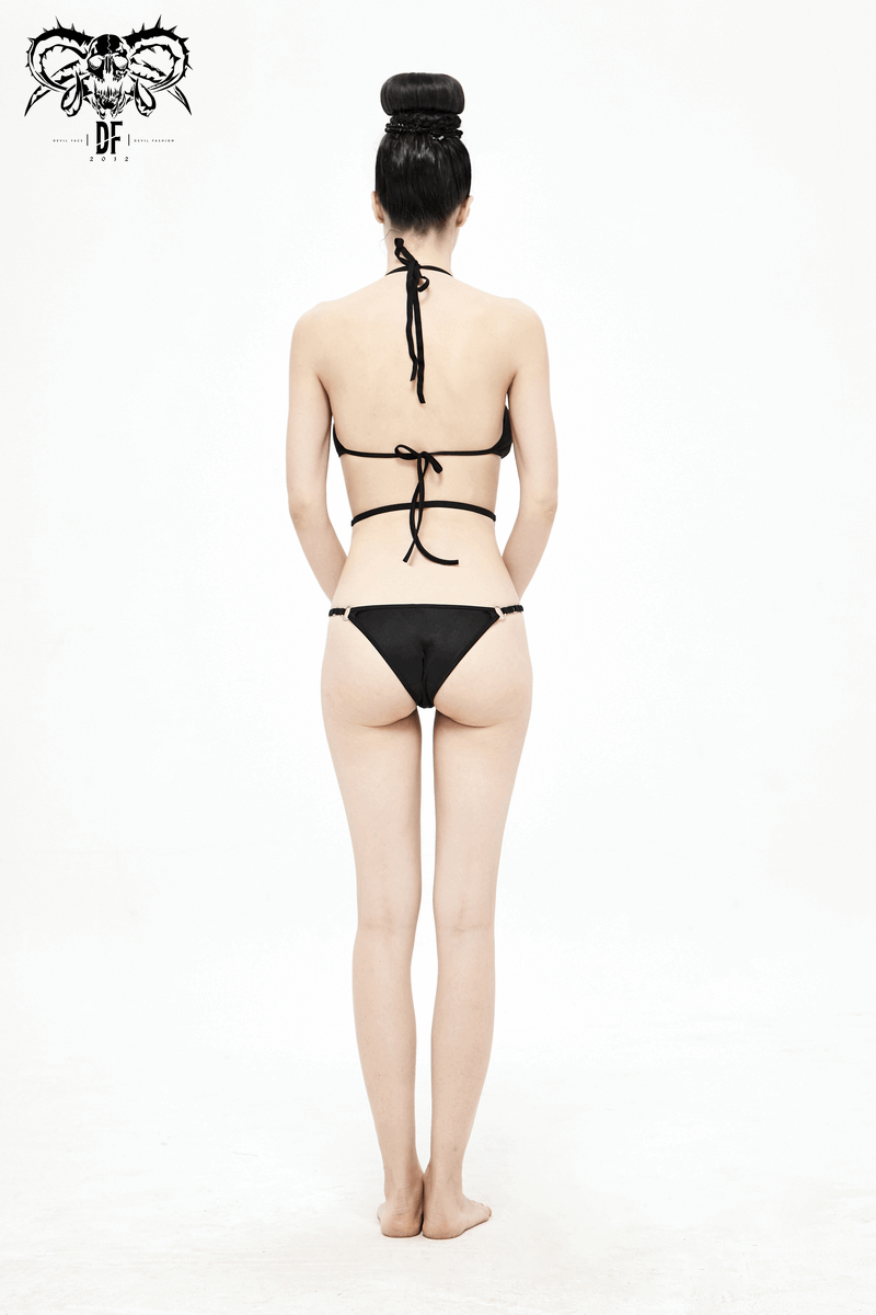 Gothic Pentagram Bikini: Black Set / Adjustable Straps