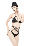 Gothic Pentagram Bikini: Black Set / Adjustable Straps