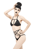 Gothic Pentagram Bikini: Black Set / Adjustable Straps