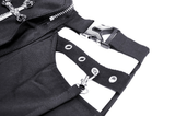 Gothic Pleated Mini Skirt for Women with Cross-Detail