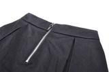 Gothic Pleated Mini Skirt for Women with Cross-Detail