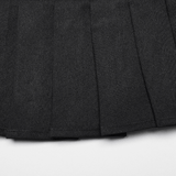 Gothic Pleated Skirt with Intricate Lace and Buckle Accents