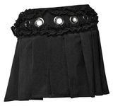 Gothic Pleated Skirt with Intricate Lace and Buckle Accents