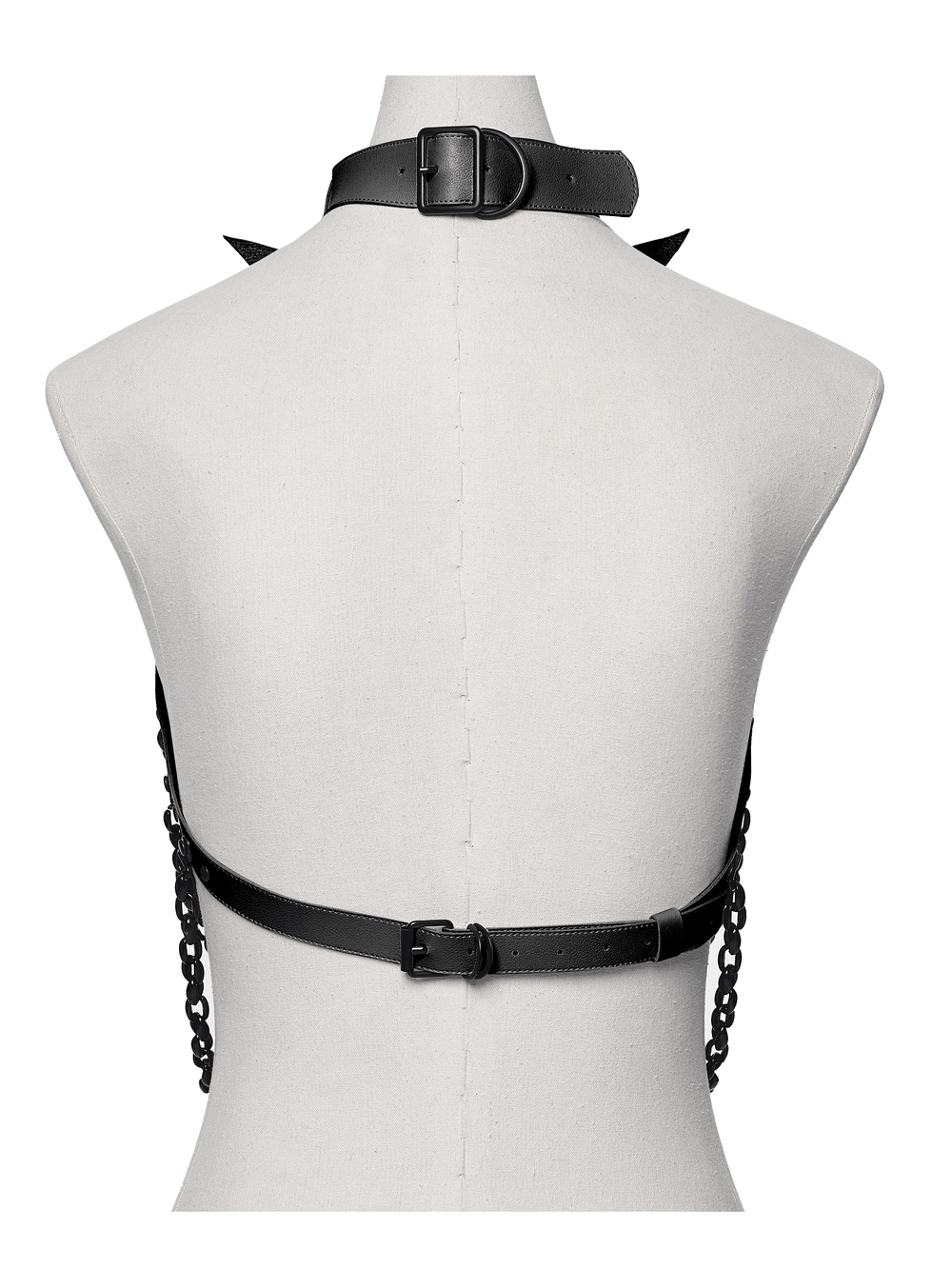 Gothic Punk Skull Harness with Chains and Removable Bow