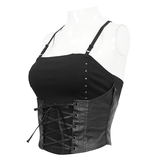 Gothic Punk Spaghetti Strap Camis with Lace-up