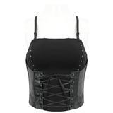 Gothic Punk Spaghetti Strap Camis with Lace-up