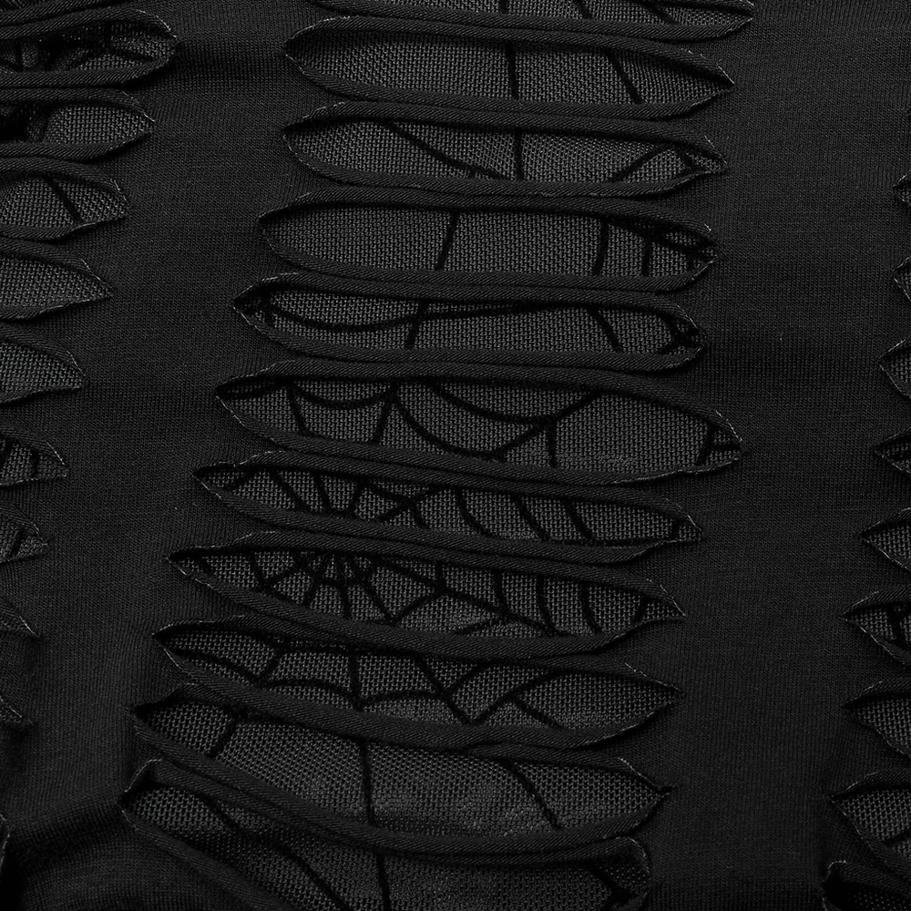 Gothic Seductive Mini Dress with Spider Web Accents