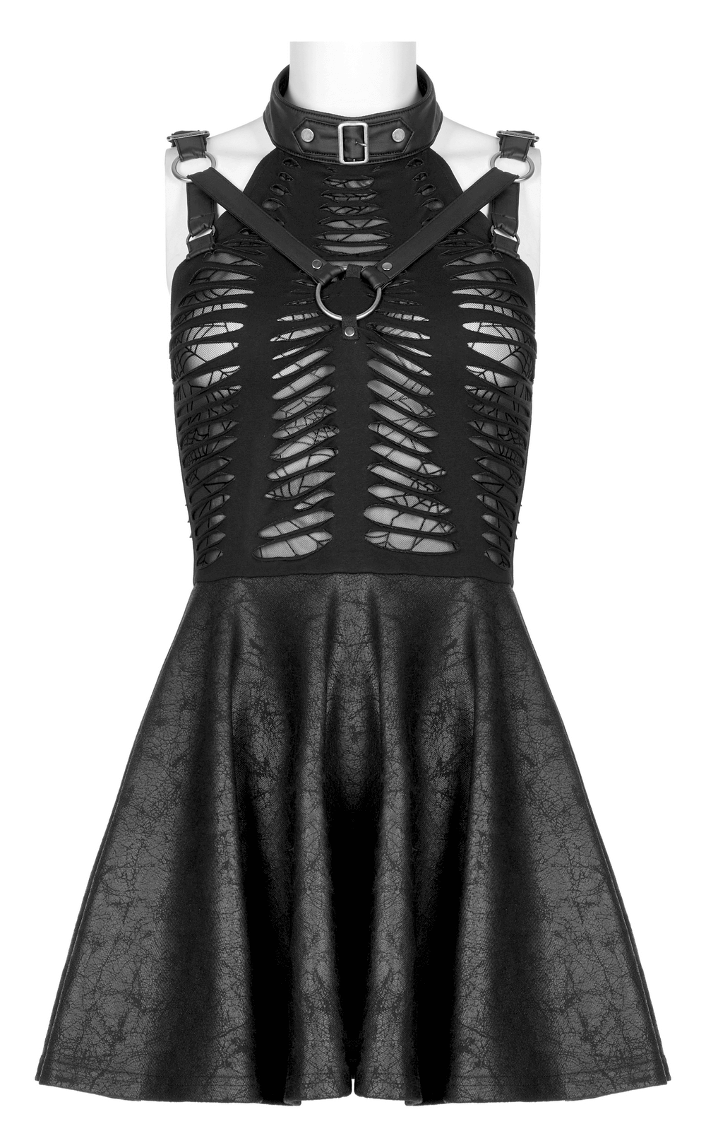 Gothic Seductive Mini Dress with Spider Web Accents
