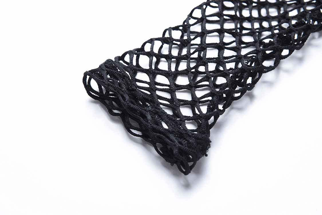 Gothic Sheer Long-Sleeve Mesh Top for Women - Edgy Fashion