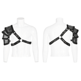 Gothic Shoulder Guard in Embossed Leather for Men