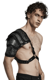 Gothic Shoulder Guard in Embossed Leather for Men
