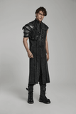 Gothic Shoulder Guard in Embossed Leather for Men