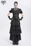 Gothic Silver Chain Headpiece with Cross and Draped Veil