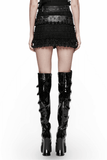 Gothic Skirt with Ruffles and Removable Leather Belts