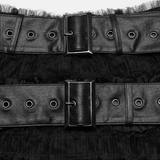Gothic Skirt with Ruffles and Removable Leather Belts