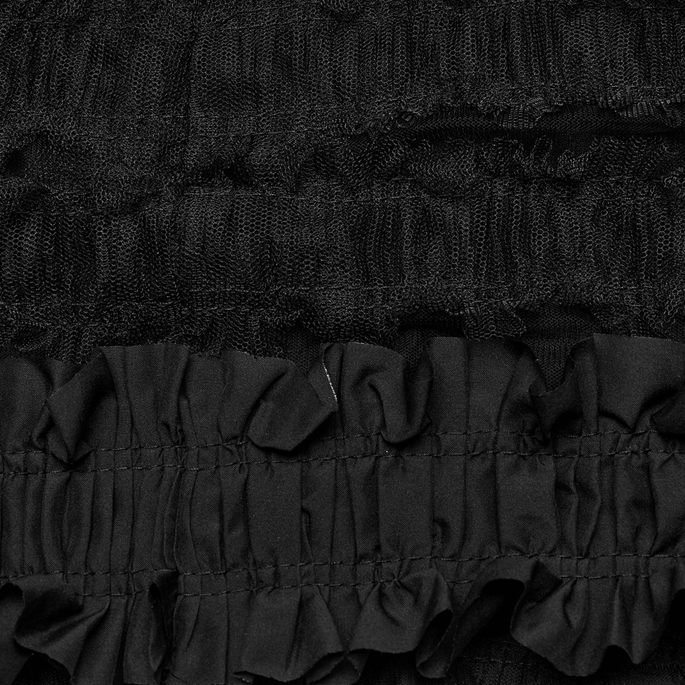 Gothic Skirt with Ruffles and Removable Leather Belts