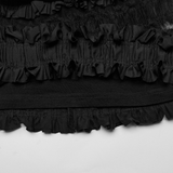 Gothic Skirt with Ruffles and Removable Leather Belts