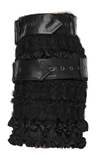Gothic Skirt with Ruffles and Removable Leather Belts