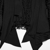 Gothic Sleeveless Dress Featuring Mesh and Asymmetrical Hem