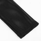Gothic Style Black Long-Sleeved Mesh Top for Men