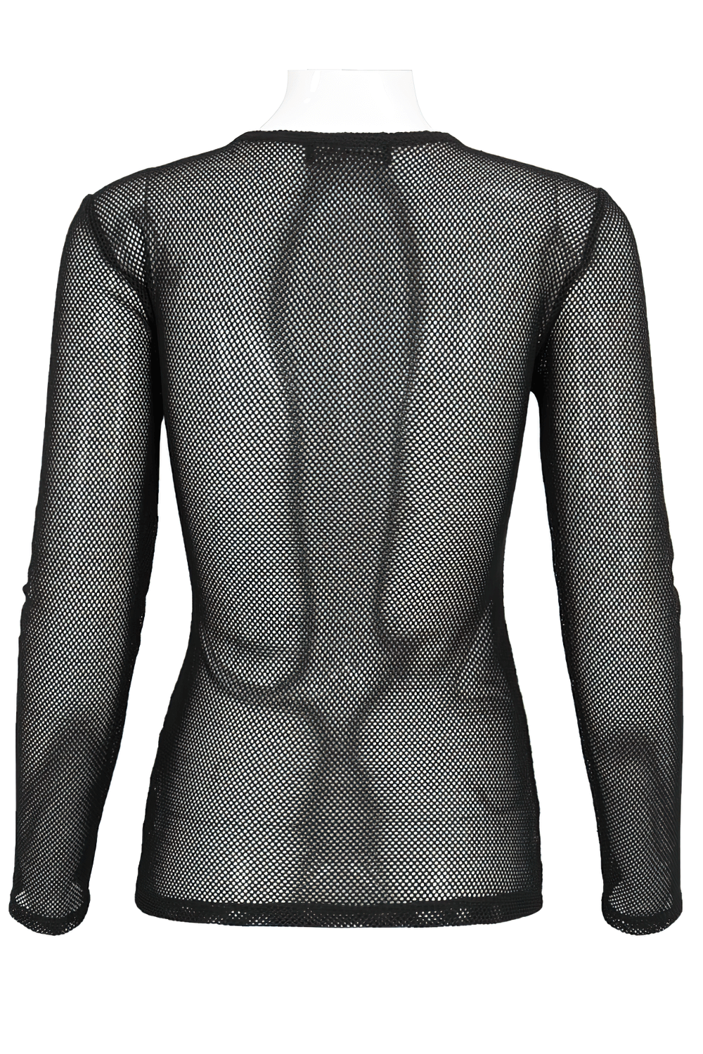 Gothic Style Black Sheer Top With Long-sleeves
