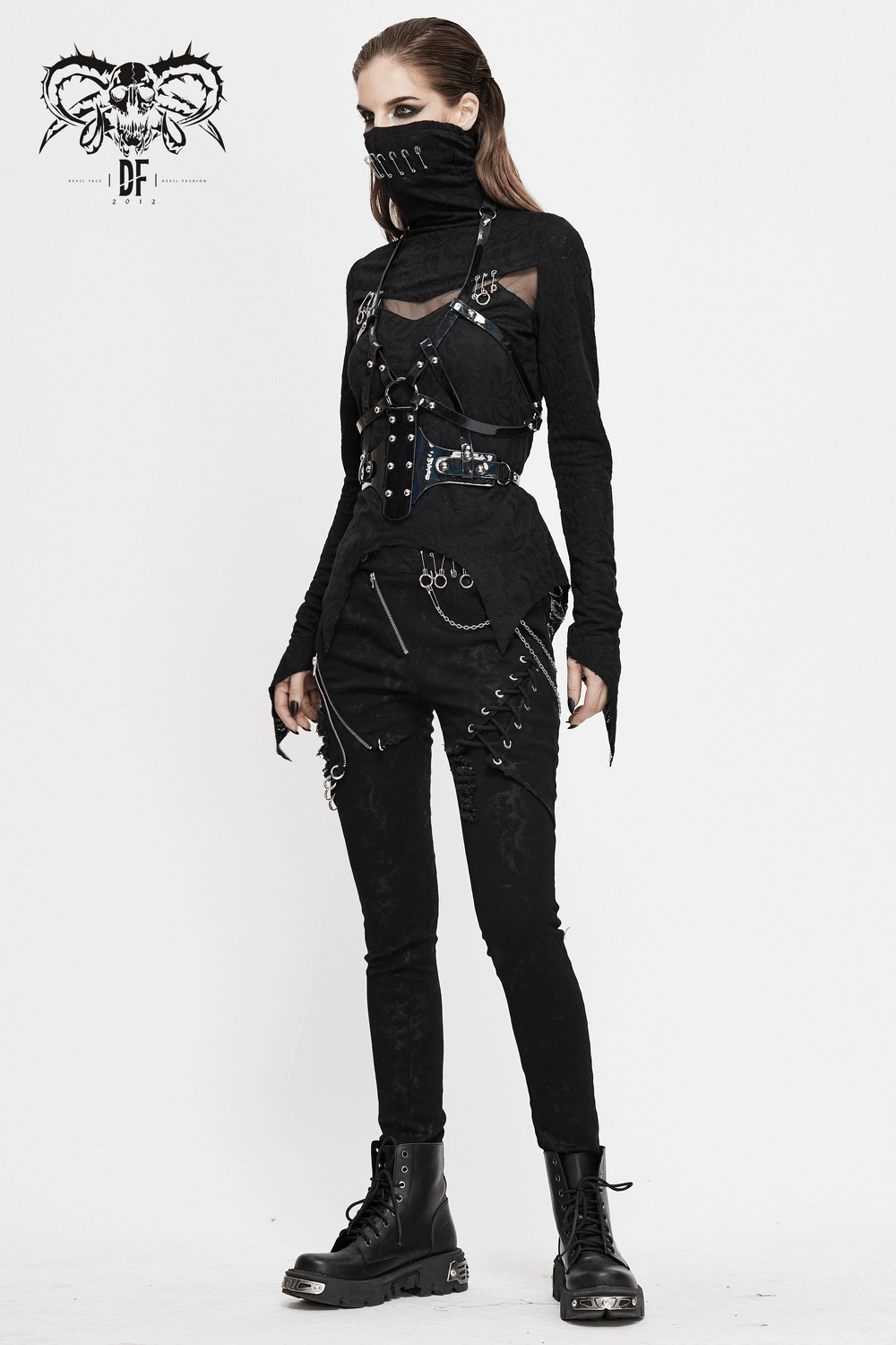 Gothic Style Faux Leather Women's Body Harness