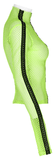 Gothic-Styled Long Sleeve Openwork Top in Vibrant Neon Green