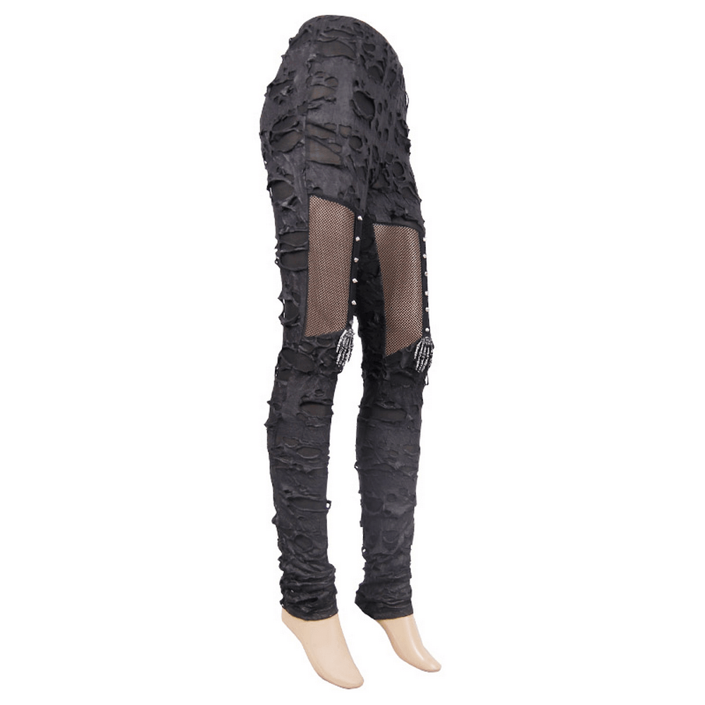 Gothic Tattered Leggings / Women's Fashion Pants