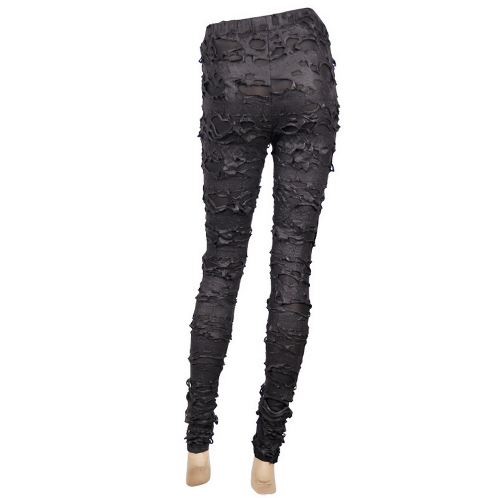 Gothic Tattered Leggings / Women's Fashion Pants
