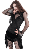 Gothic Top with Bell Sleeves and Lace Mesh Detailing