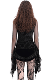 Gothic Top with Bell Sleeves and Lace Mesh Detailing