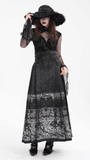 Gothic Top with Bell Sleeves and Lace Mesh Detailing