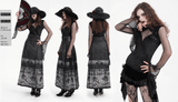 Gothic Top with Bell Sleeves and Lace Mesh Detailing