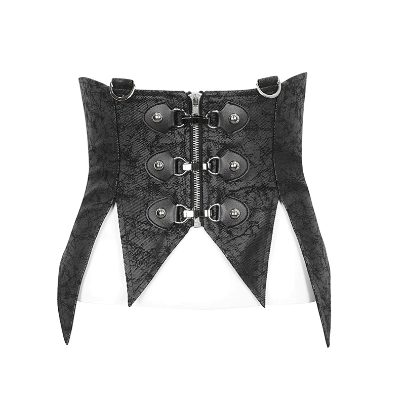 Gothic Women's Lace-up Waistcoat with Removable Collar