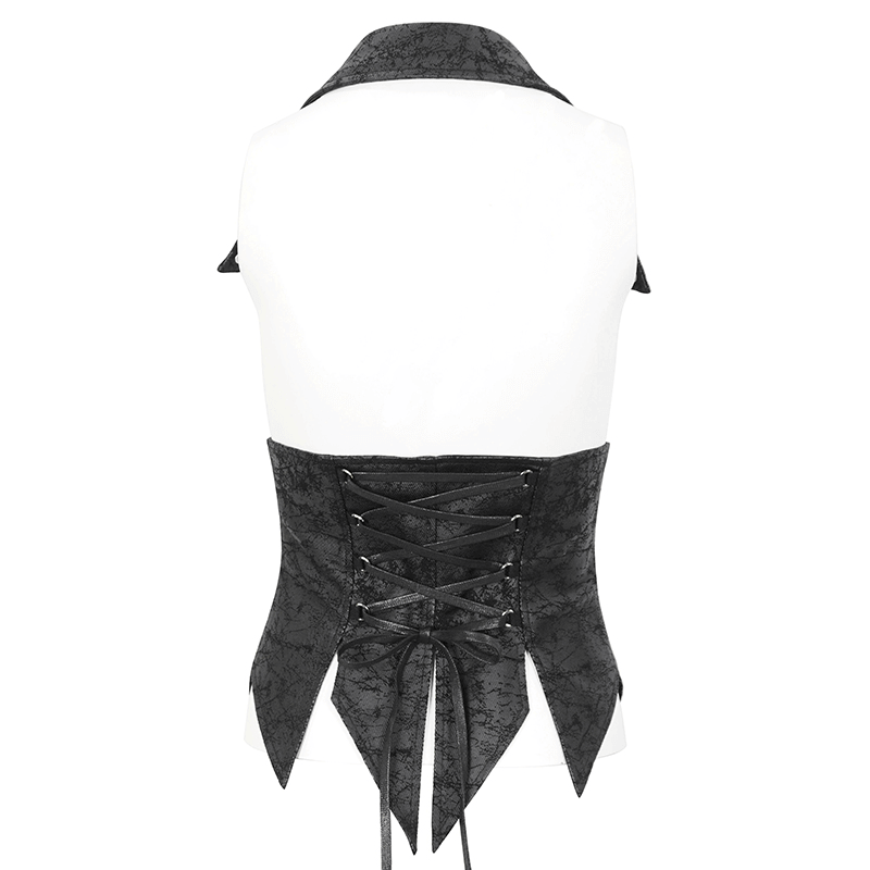Gothic Women's Lace-up Waistcoat with Removable Collar