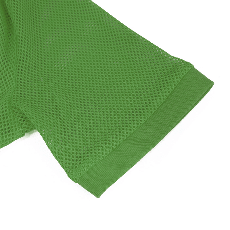 Green Mesh Tee / Men's Sheer O-Neck Shirt / Punk Alternative
