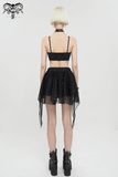 Grunge-Inspired Women's Mesh Skirt with Irregular Layers
