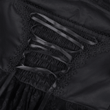 Halter Gothic Lace Mini Dress with Cross and Ribbon Details