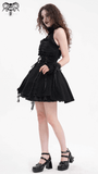 Halter Gothic Lace Mini Dress with Cross and Ribbon Details