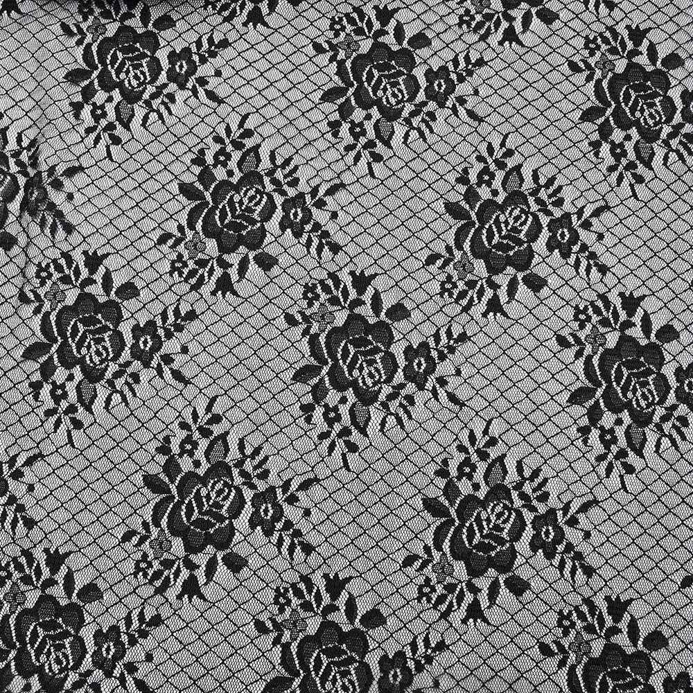 High-Low Ruffle Hem Black Gothic Lace Shorts for Women