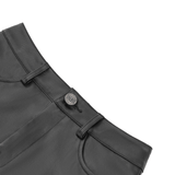 High-Waisted Mini Skirt with Edgy Rings and Uneven Hem