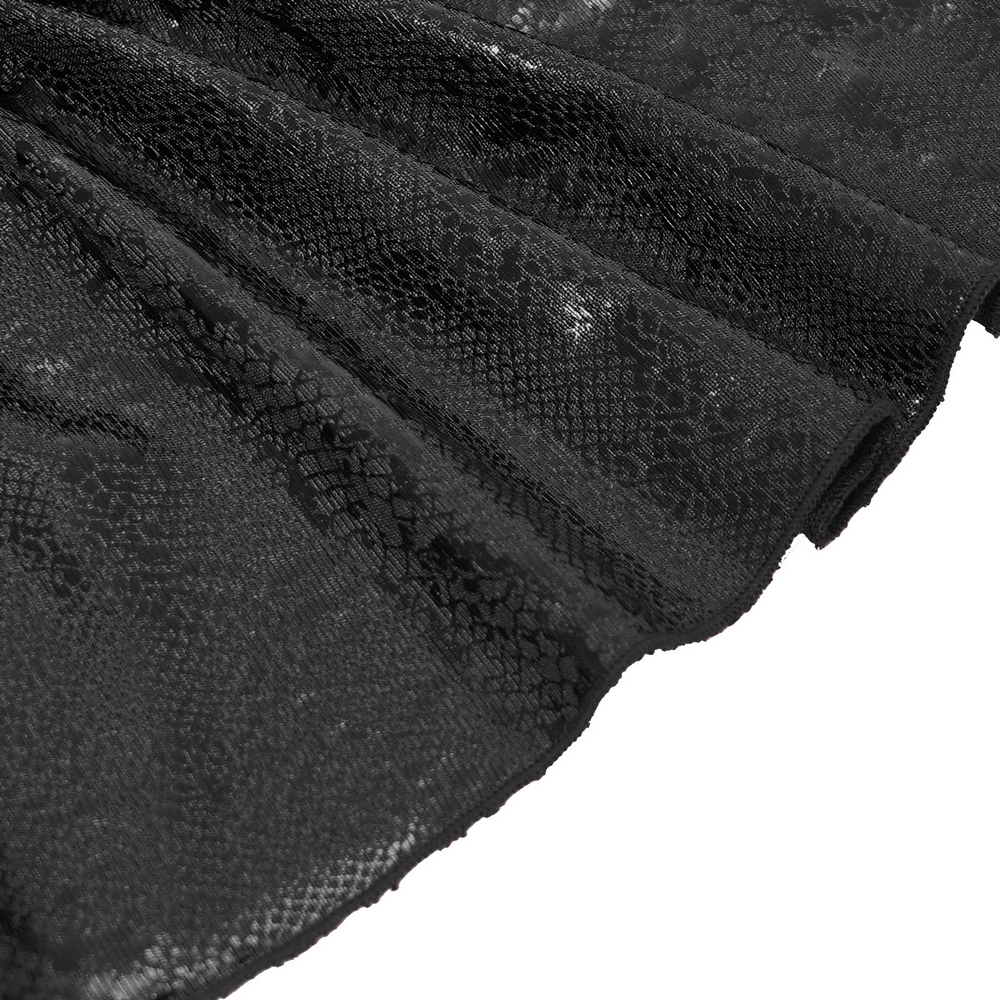 High-Waisted Mini Skirt with Edgy Rings and Uneven Hem