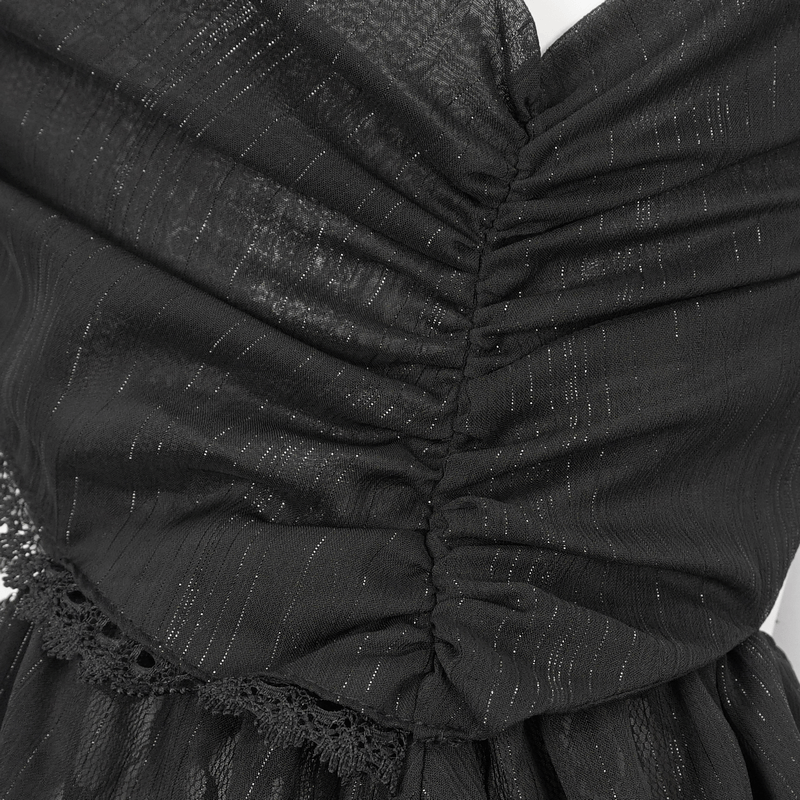 Hollow Out Mini Dress / Lace Nightwear with Open Back