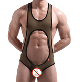 Men's Hollow Out Sleeveless See-Through Bodysuit / Fitness Wrestling Skinny Leotard / Sexy Outfits - EVE's SECRETS
